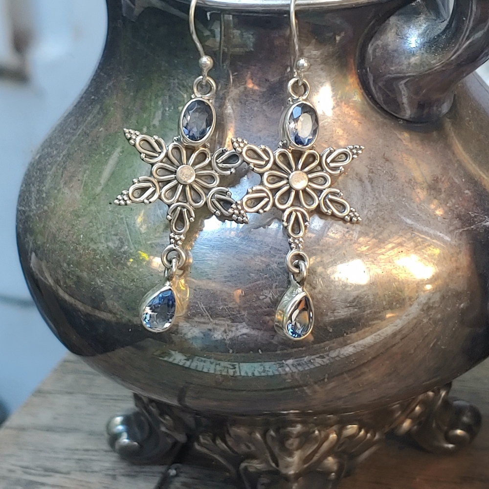 Tanzanite and Sterling Silver Earrings